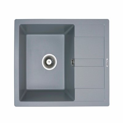 Гранітна мийка для кухні Platinum 5851 ARIA матова Сірий металік 4004 фото