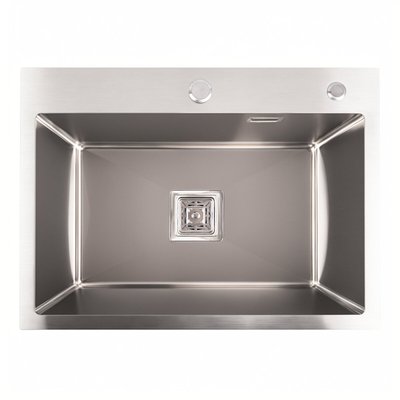 Кухонная мойка Platinum Handmade HSB 580х430х220 (квадратный сифон, 3.0/1.0) 36727 фото