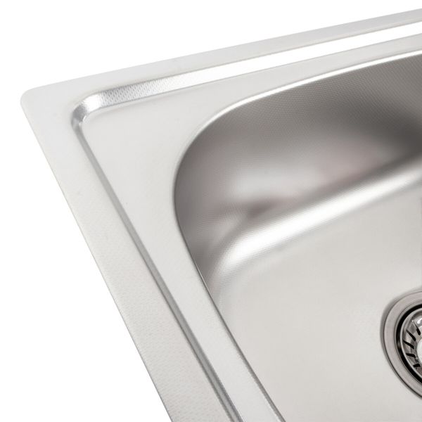 Кухонна мийка з нержавіючої сталі Platinum ДЕКОР 6642 (0,8/180 мм) 11604 фото