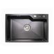Кухонна мийка Platinum Handmade PVD 650х430х220 чорна (товщина 3,0/1,5 корзина та дозатор в комплекті) 23624 фото 1