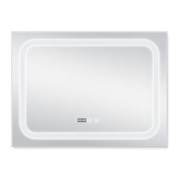 Дзеркало Qtap Mideya (DC-F906) 800х600 з LED-підсвічуванням Touch, з антизапотіванням, з годинником, димером, рег. яскравості QT2078F906W SD00034650 фото