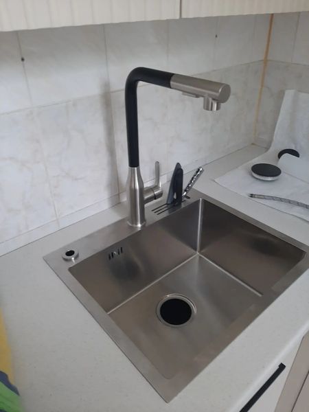 Накладна мийка для кухні з нержавійки 45 см Nett NS-5245 78 фото