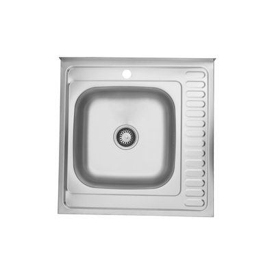 Кухонна мийка накладна Kroner KRP Satin - 6060L (0.6 мм) CV022823 фото