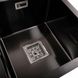 Кухонна мийка Platinum Handmade PVD HDB чорна 780х430х230 на дві чаші (квадратний сифон,3.0/1.0) 36732 фото 8