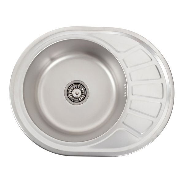 Кухонна мийка з нержавіючої сталі Platinum ДЕКОР 5745 (0,8/180 мм) 11640 фото